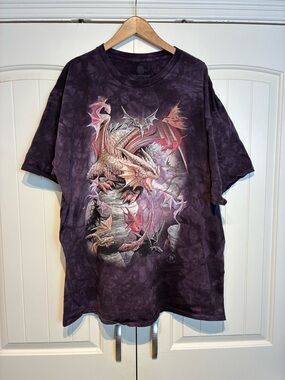 The Mountain Purple Tie-Dye Dragon Graphic Tee Size 3XL